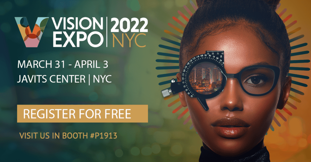 A woman with glasses on her head and the words fashion expo 2 0 2 2 nyc.