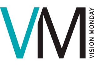 A black background with the letters v and m